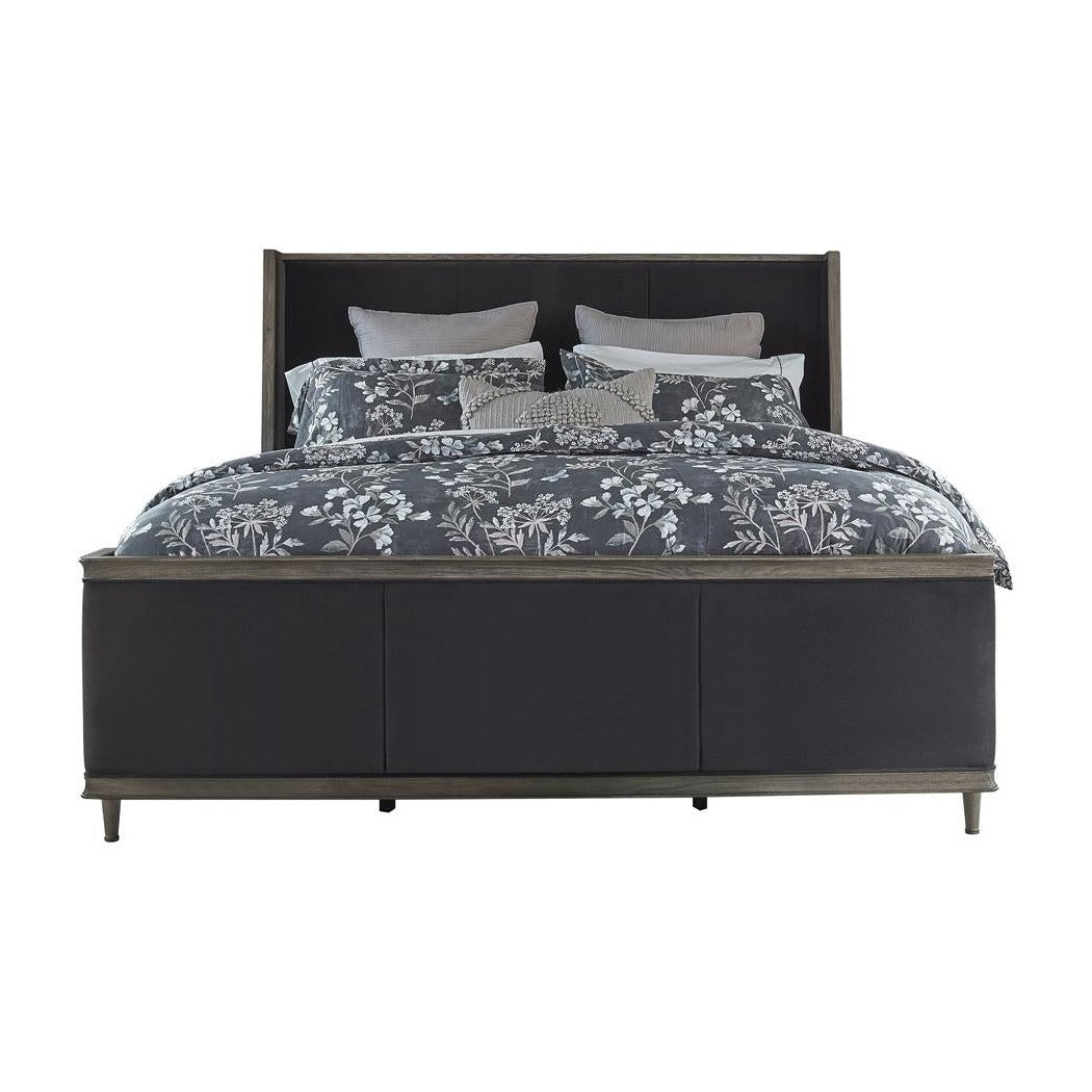 Alderwood Queen Upholstered Panel Bed Charcoal Grey 223121Q