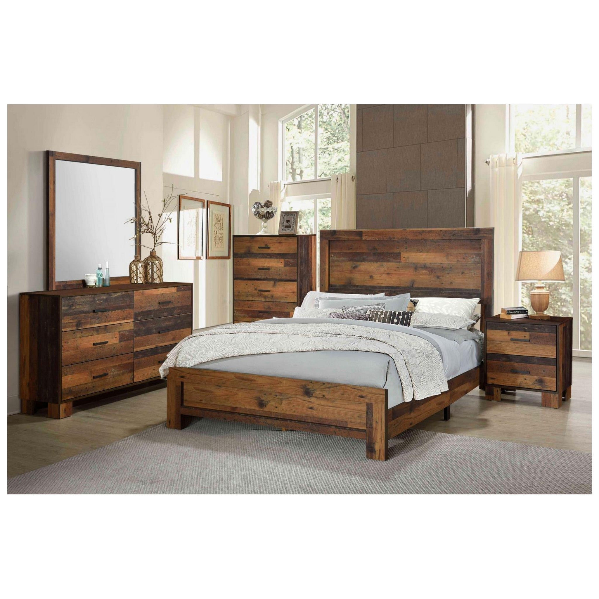 Sidney Queen Panel Bed Rustic Pine 223141Q