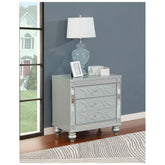 Gunnison 2-drawer Nightstand Silver Metallic 223212