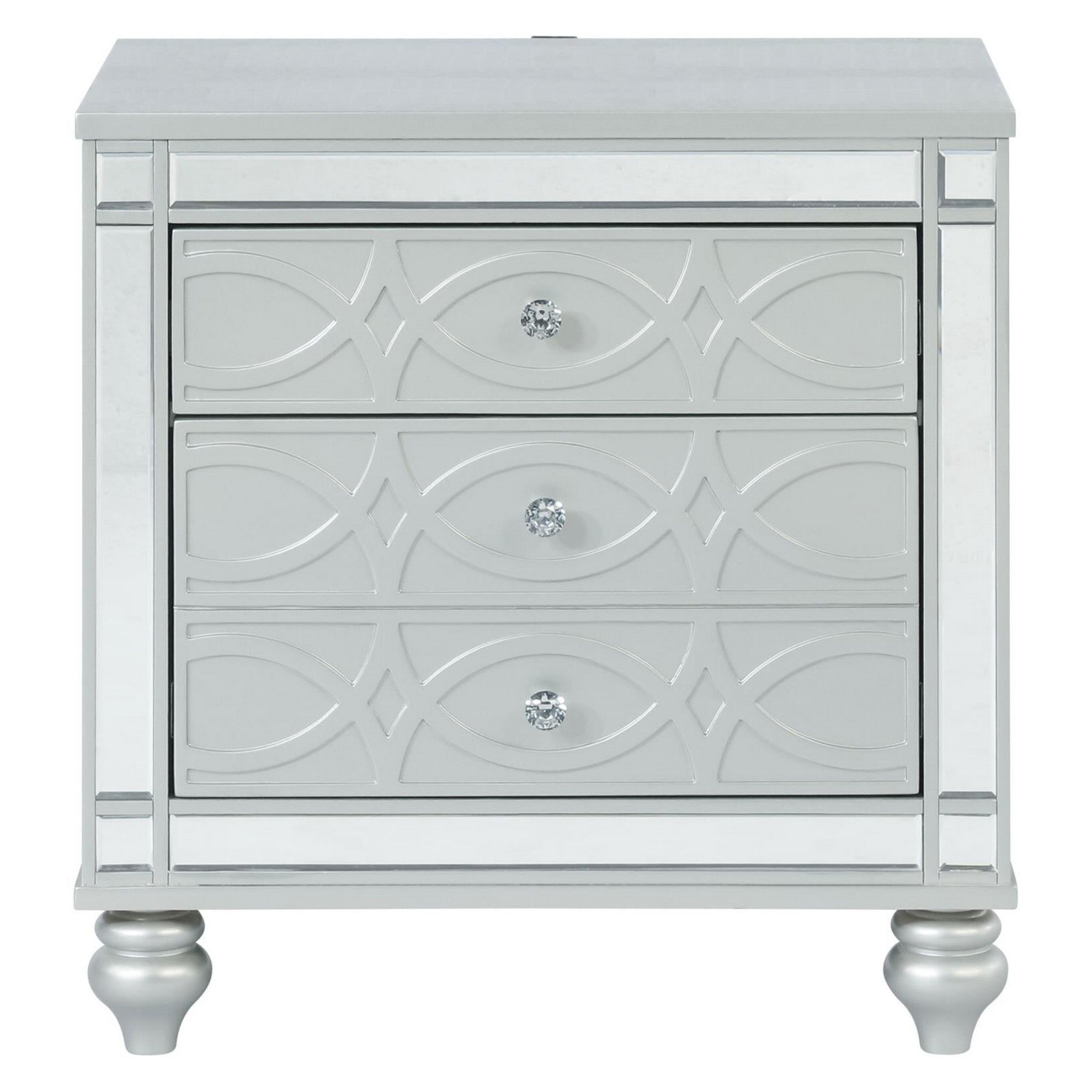 Gunnison 2-drawer Nightstand Silver Metallic 223212