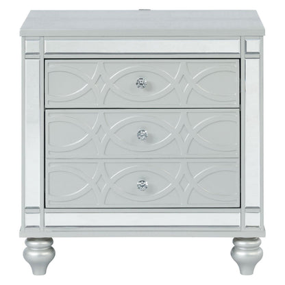 Gunnison 2-drawer Nightstand Silver Metallic 223212