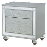 Gunnison 2-drawer Nightstand Silver Metallic 223212