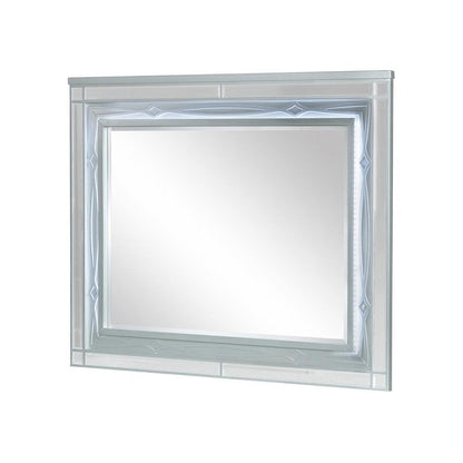 Gunnison Dresser Mirror with LED Lighting Silver Metallic 223214