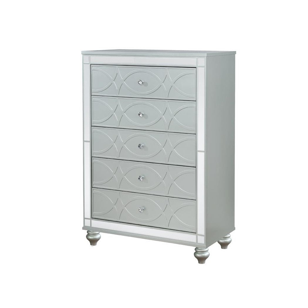 Gunnison 5-drawer Chest Silver Metallic 223215