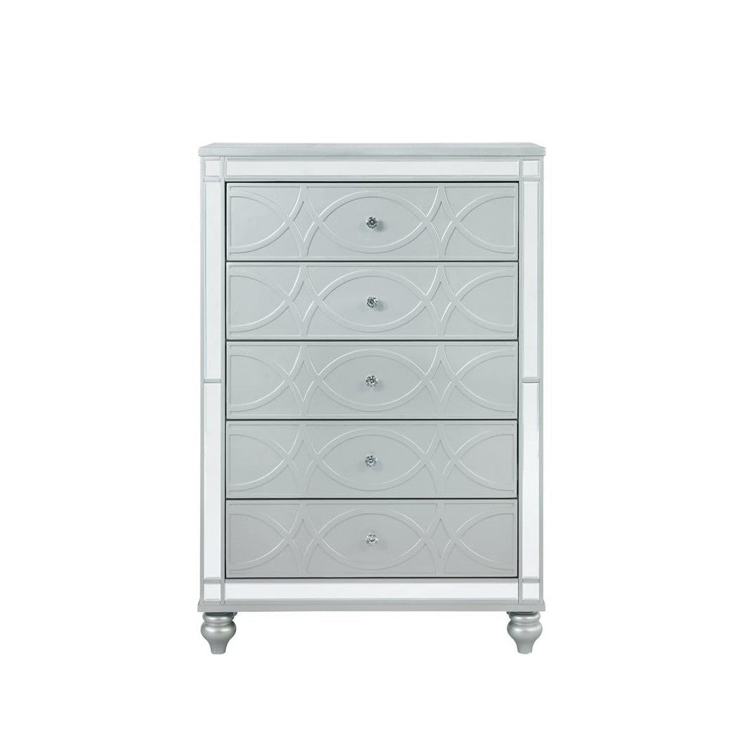 Gunnison 5-drawer Chest Silver Metallic 223215