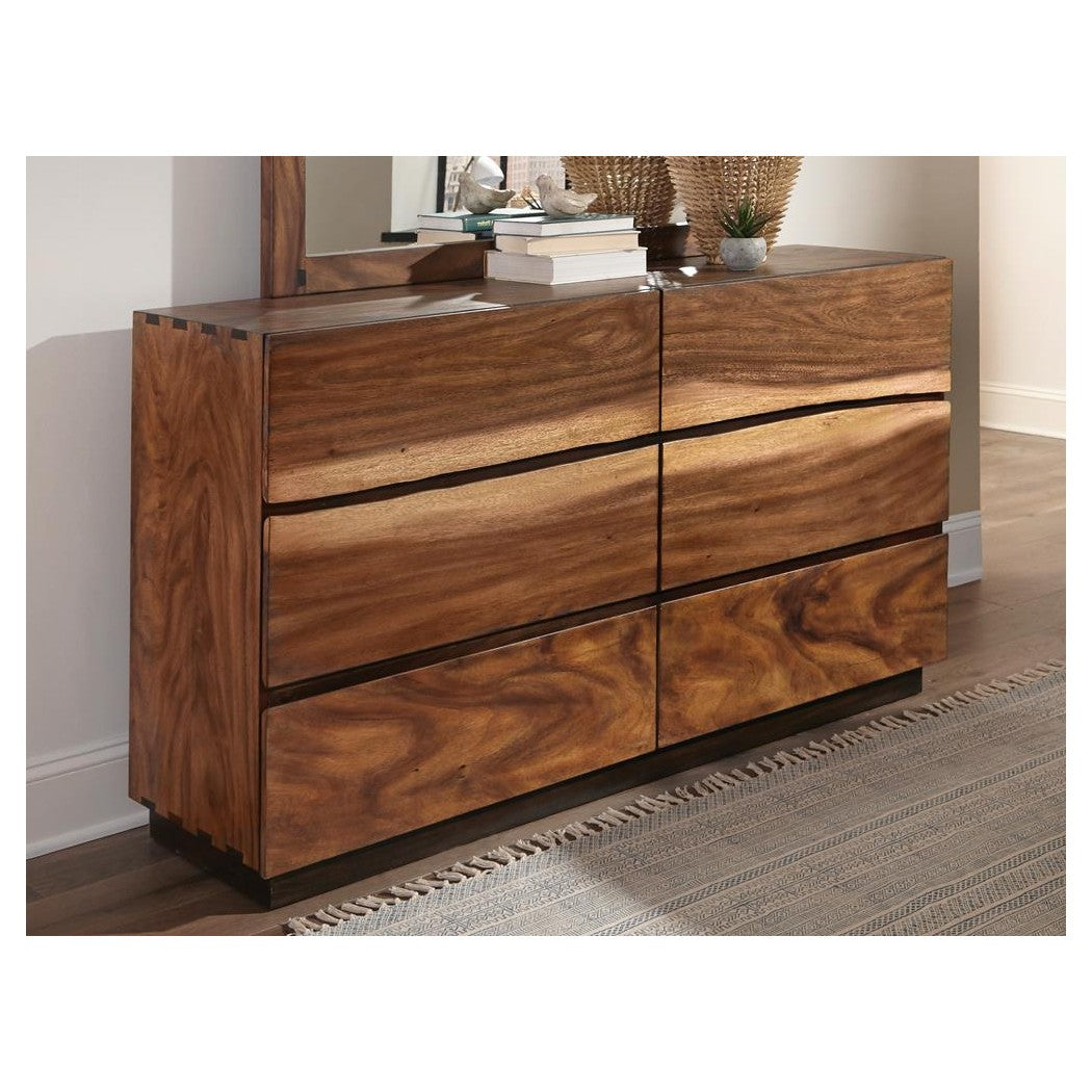 Winslow 6-drawer Dresser Smokey Walnut and Coffee Bean 223253