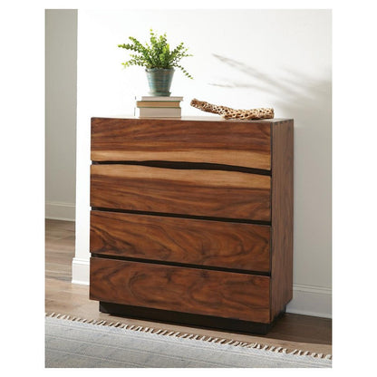 Winslow 4-drawer Chest Smokey Walnut and Coffee Bean 223255