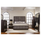 Durango Eastern King Upholstered Bed Smoked Peppercorn and Grey 223261KE