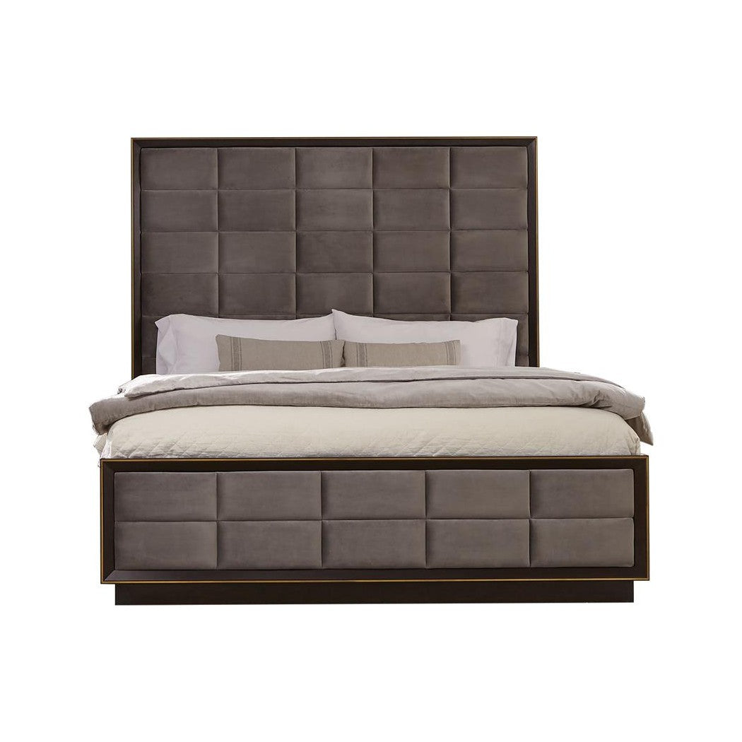 Durango Eastern King Upholstered Bed Smoked Peppercorn and Grey 223261KE