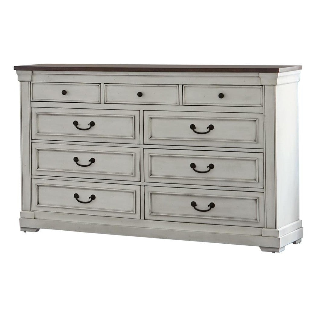 Hillcrest 9-drawer Dresser Dark Rum and White 223353