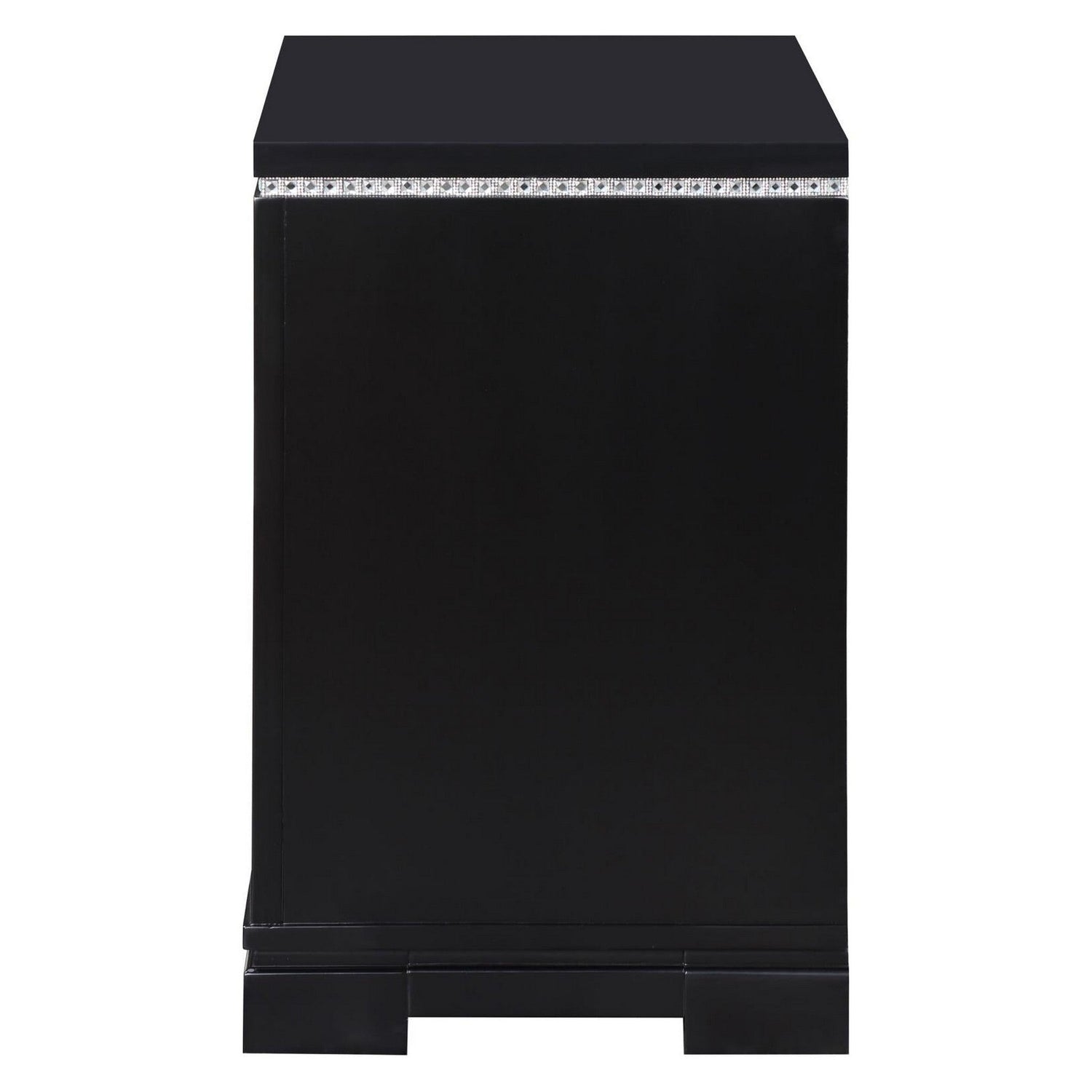 Eleanor Rectangular 3-drawer Nightstand Silver and Black 223362