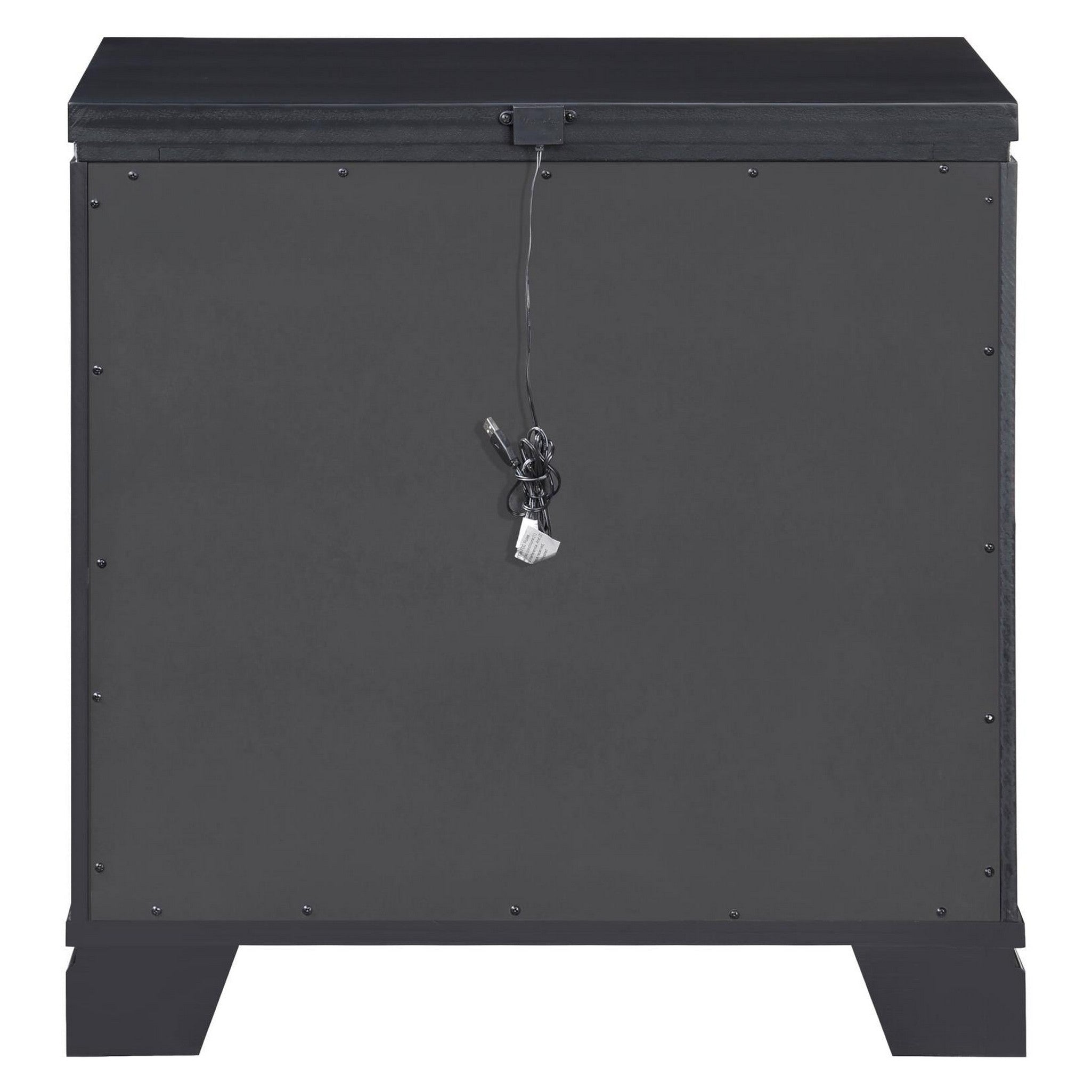 Eleanor Rectangular 3-drawer Nightstand Silver and Black 223362