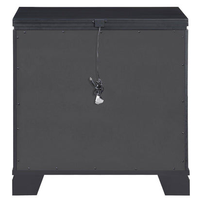 Eleanor Rectangular 3-drawer Nightstand Silver and Black 223362