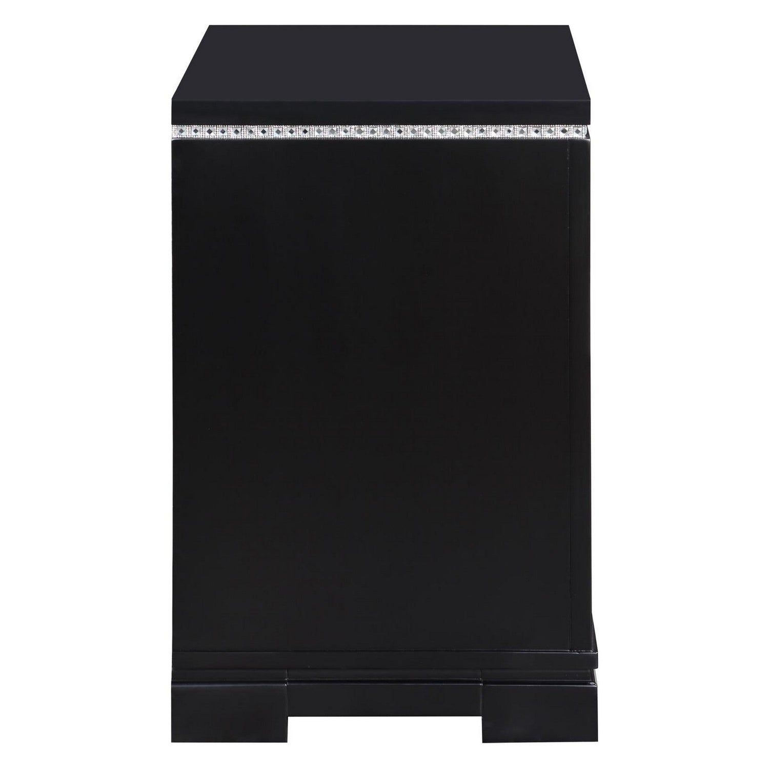 Eleanor Rectangular 3-drawer Nightstand Silver and Black 223362