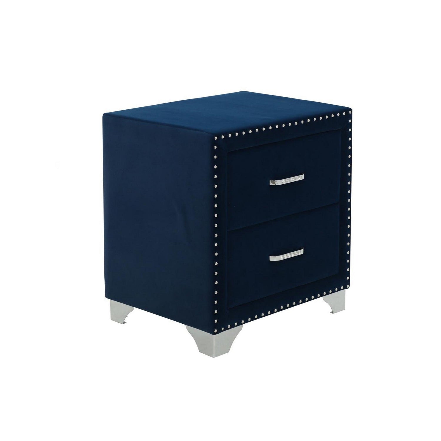 Melody 2-drawer Upholstered Nightstand Pacific Blue 223372