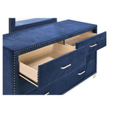 Melody 6-drawer Upholstered Dresser Pacific Blue 223373