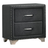 Melody 2-drawer Upholstered Nightstand Grey 223382