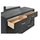 Melody 6-drawer Upholstered Dresser Grey 223383