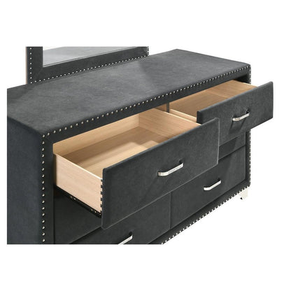 Melody 6-drawer Upholstered Dresser Grey 223383