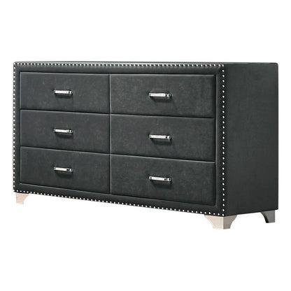 Melody 6-drawer Upholstered Dresser Grey 223383