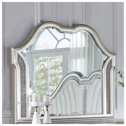 Evangeline Camel Top Dresser Mirror Silver Oak 223394