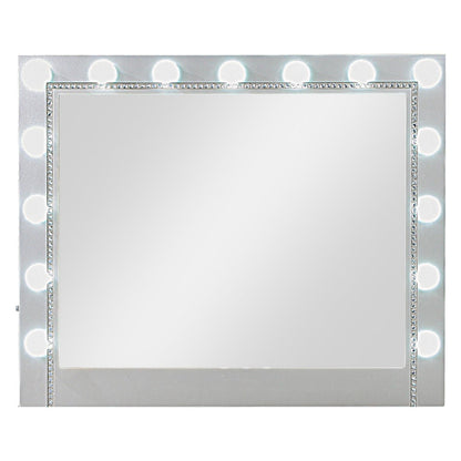 Eleanor Metallic Rectangular Mirror with Light 223464