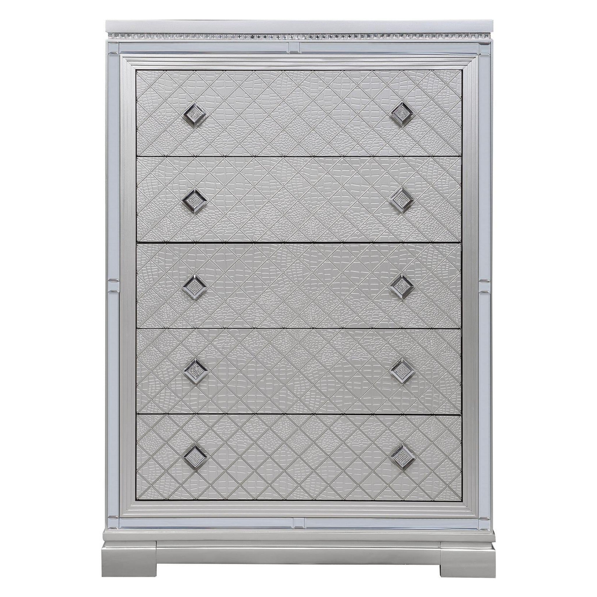 Eleanor Rectangular 5-drawer Chest Metallic 223465