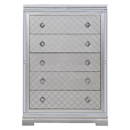 Eleanor Rectangular 5-drawer Chest Metallic 223465