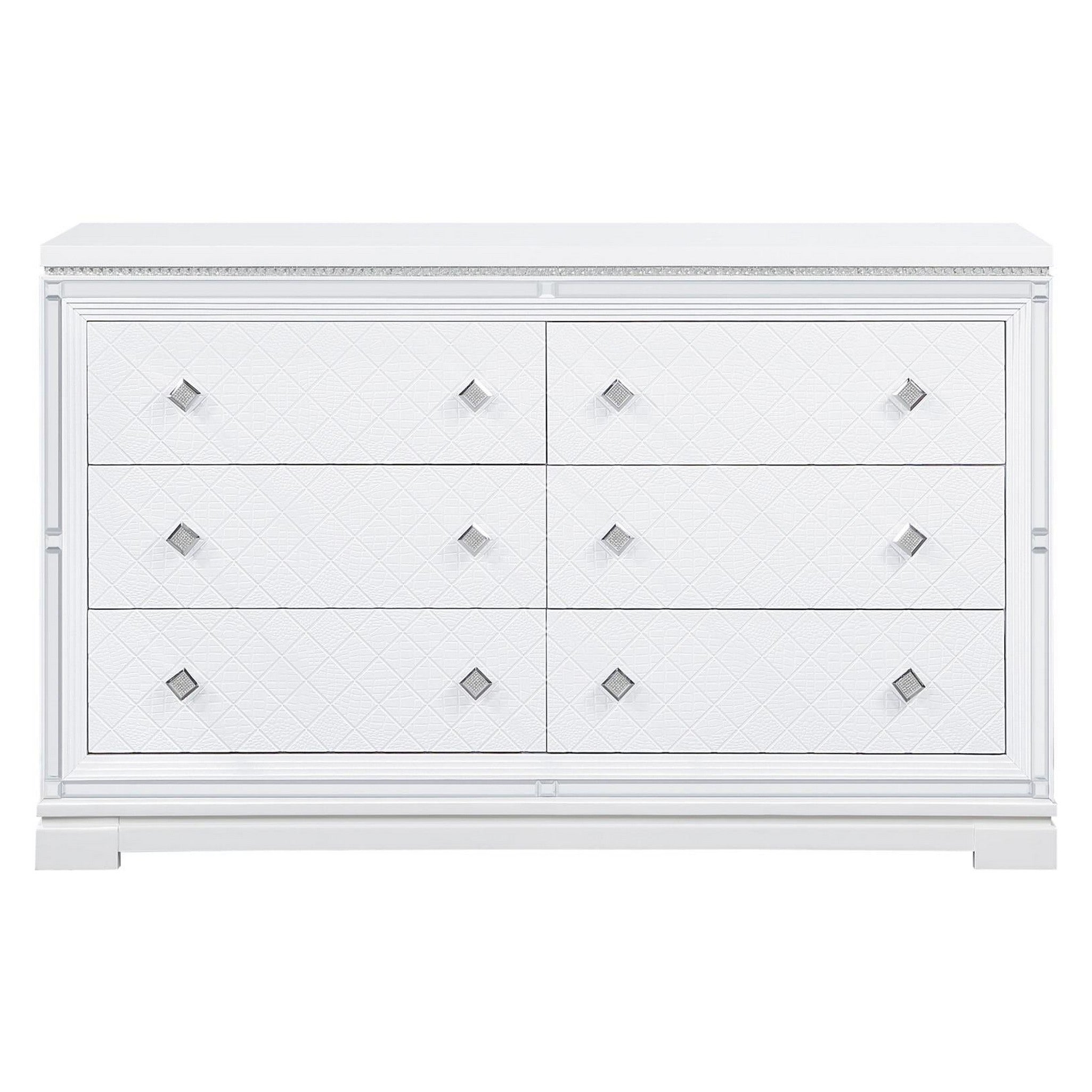 Eleanor Upholstered Tufted Bedroom Set White 223561KE-S4