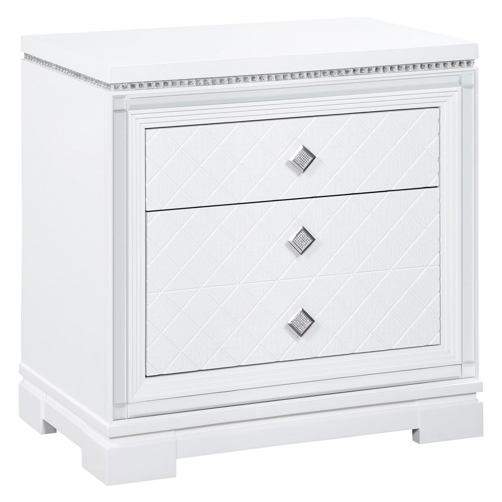 Eleanor Upholstered Tufted Bedroom Set White 223561KE-S5