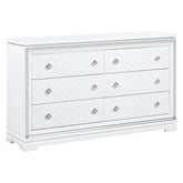 Eleanor Upholstered Tufted Bedroom Set White 223561KE-S5