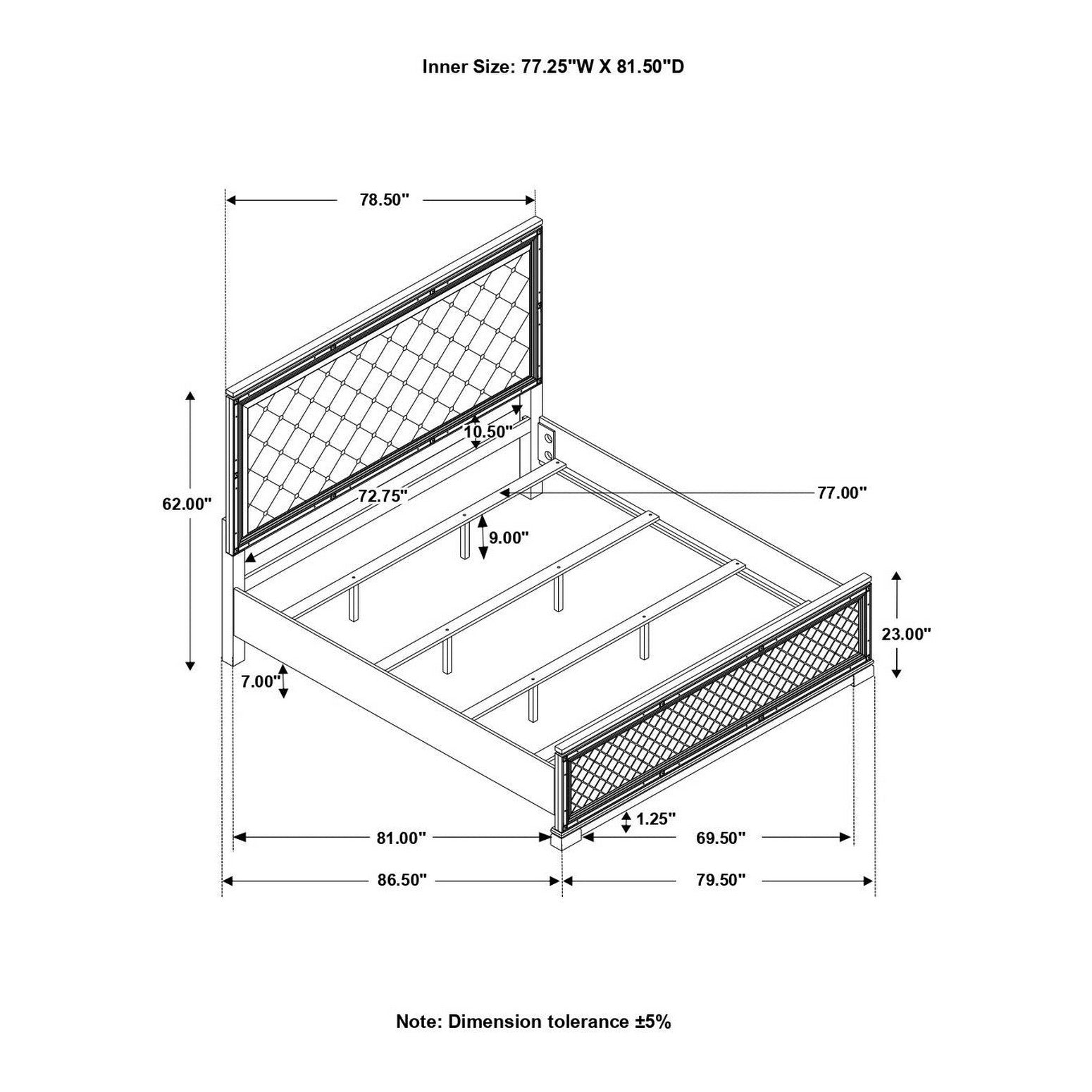 Eleanor Upholstered Tufted Bed White 223561KE