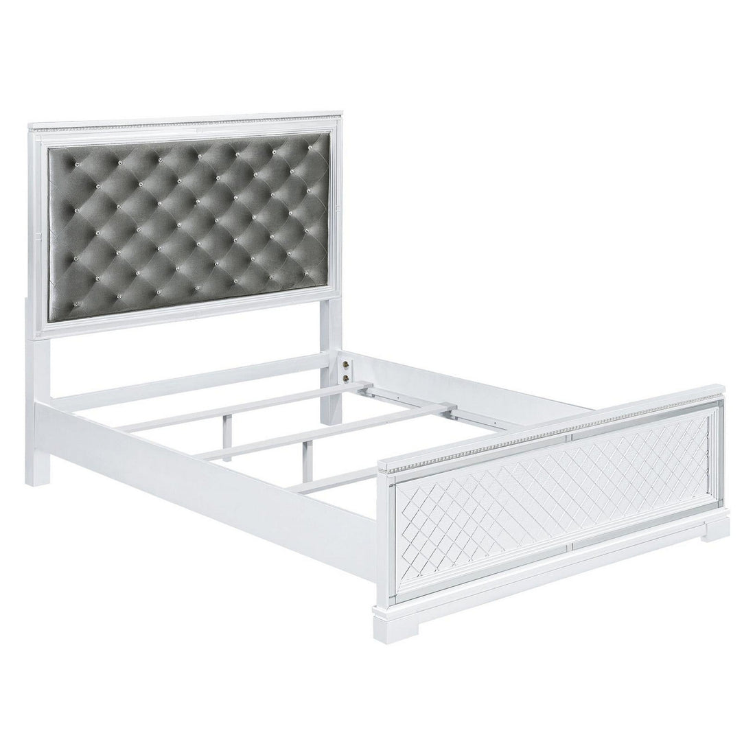 Eleanor Upholstered Tufted Bedroom Set White 223561KW-S4