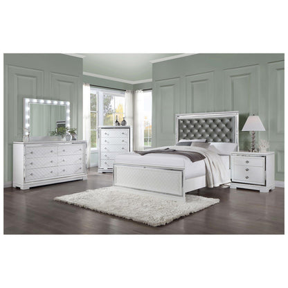 Eleanor Upholstered Tufted Bedroom Set White 223561KW-S5