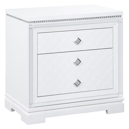 Eleanor Upholstered Tufted Bedroom Set White 223561Q-S4