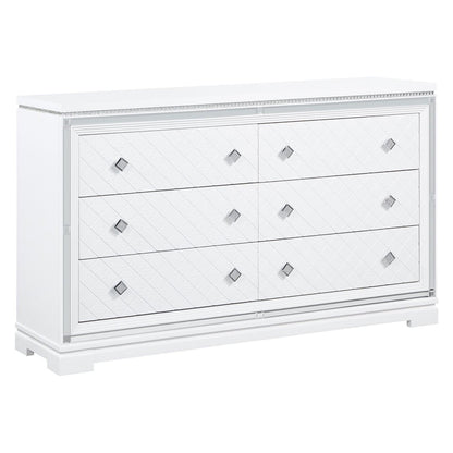 Eleanor Upholstered Tufted Bedroom Set White 223561Q-S4