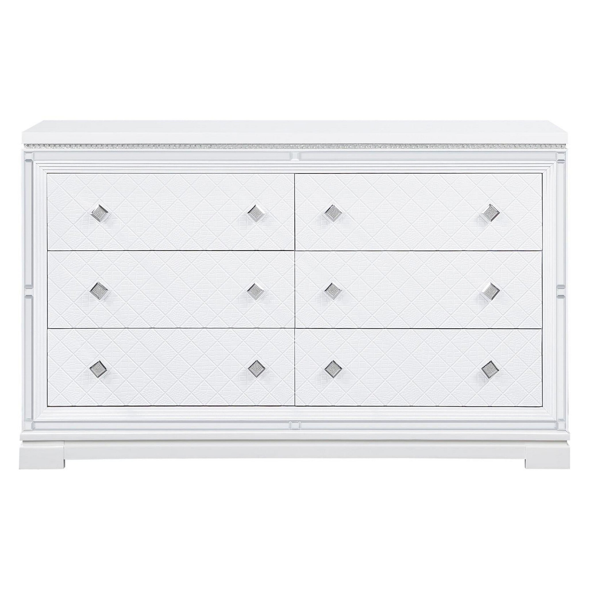 Eleanor Upholstered Tufted Bedroom Set White 223561Q-S4