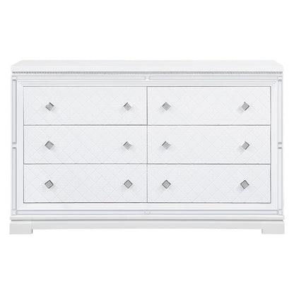 Eleanor Upholstered Tufted Bedroom Set White 223561Q-S4