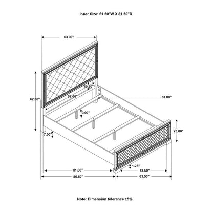 Eleanor Upholstered Tufted Bedroom Set White 223561Q-S4