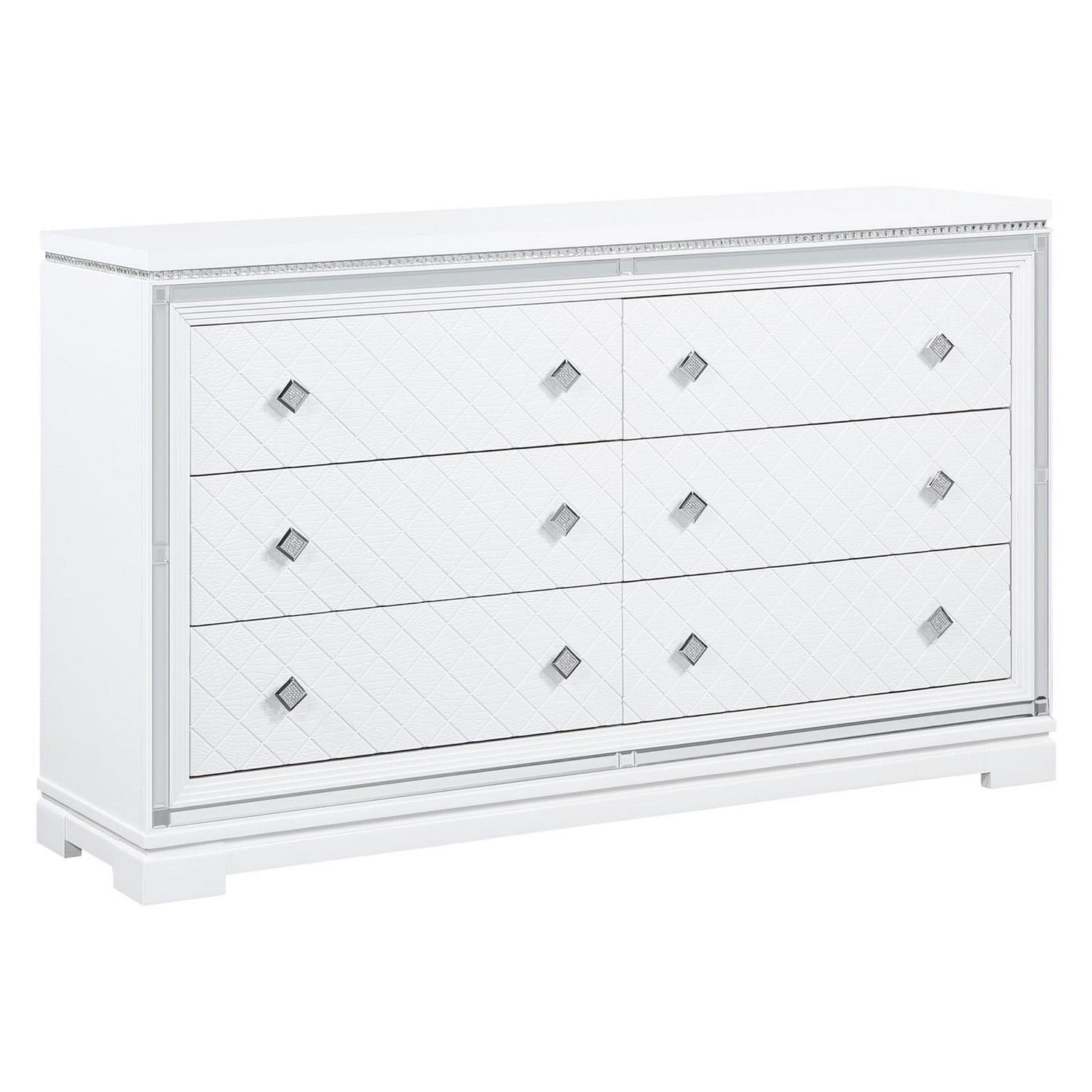 Eleanor Upholstered Tufted Bedroom Set White 223561Q-S5