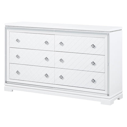 Eleanor Rectangular 6-drawer Dresser White 223563