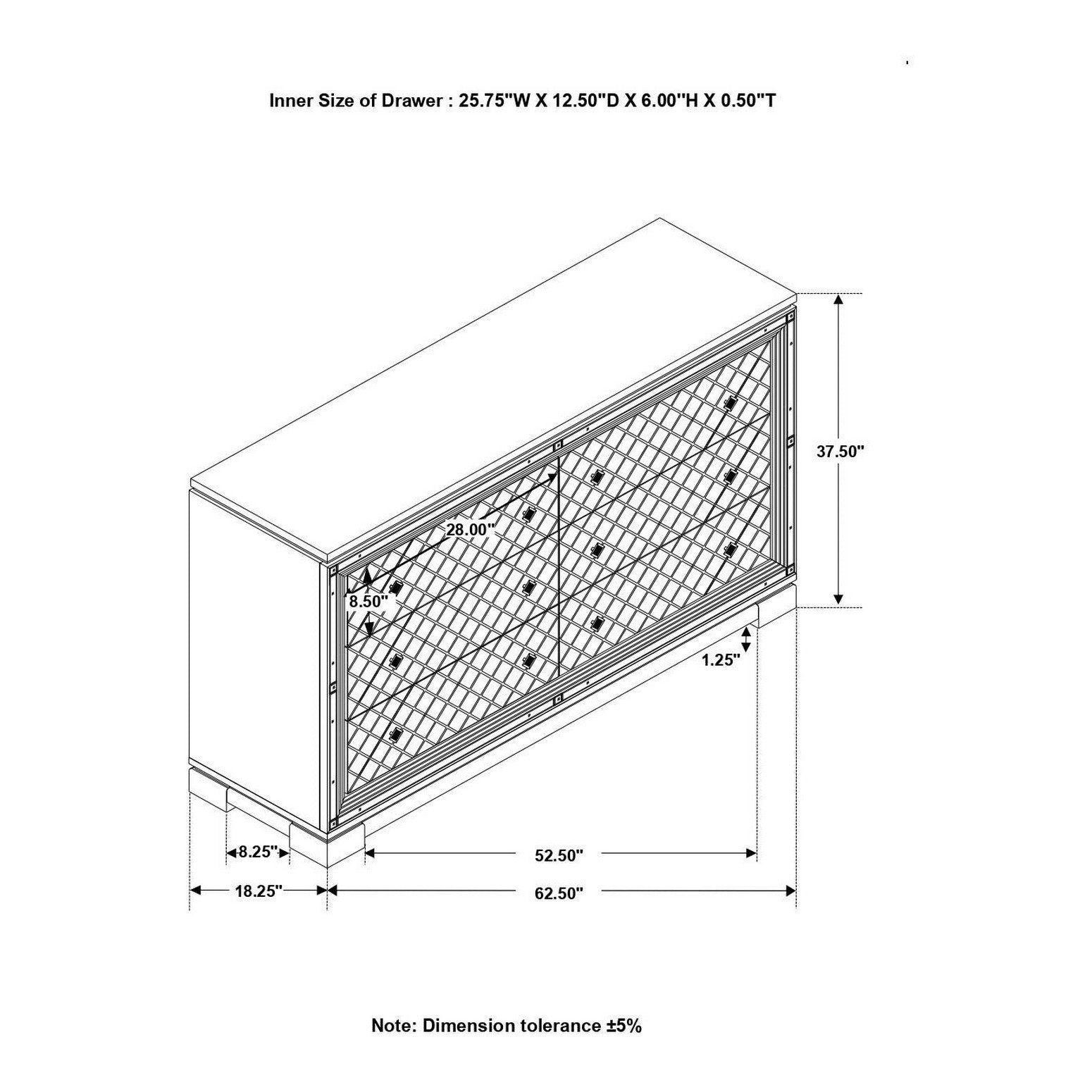 Eleanor Rectangular 6-drawer Dresser White 223563