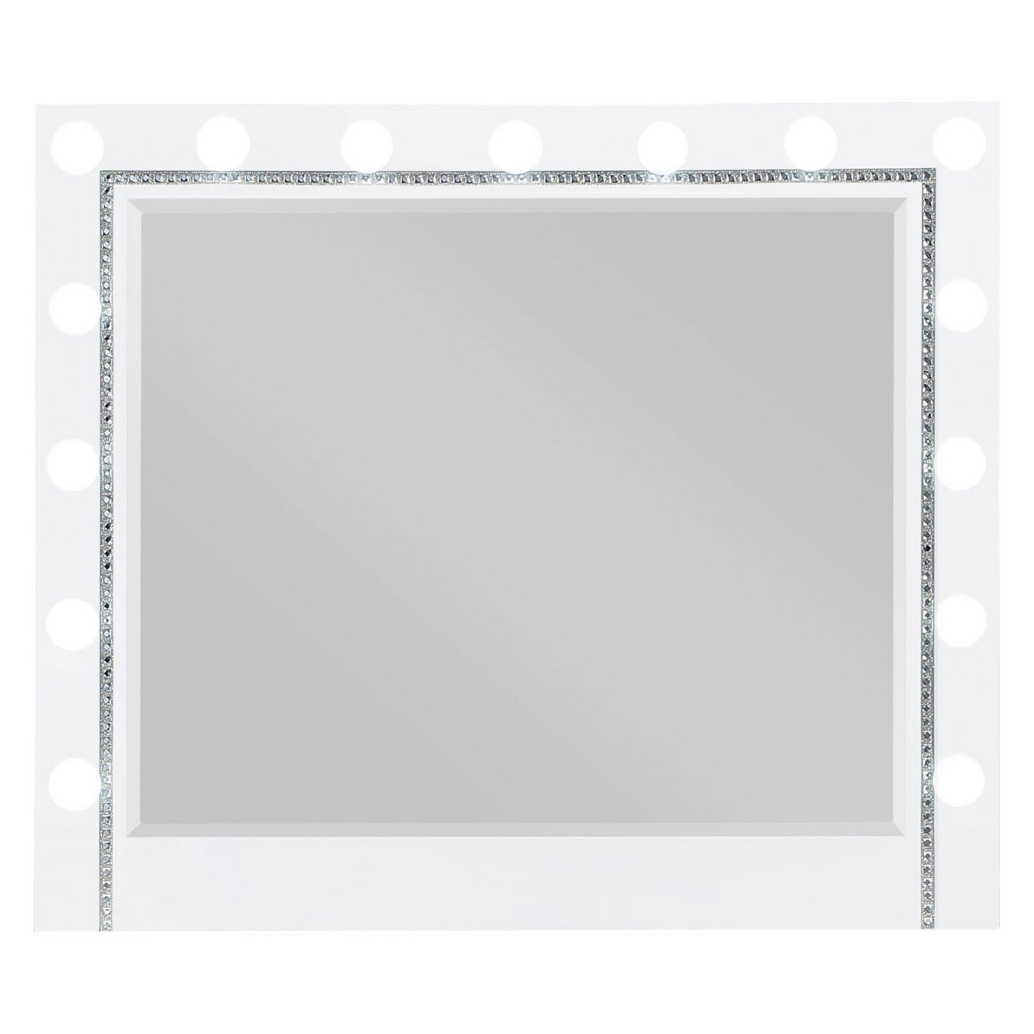 Eleanor White Rectangular Mirror with Light 223564