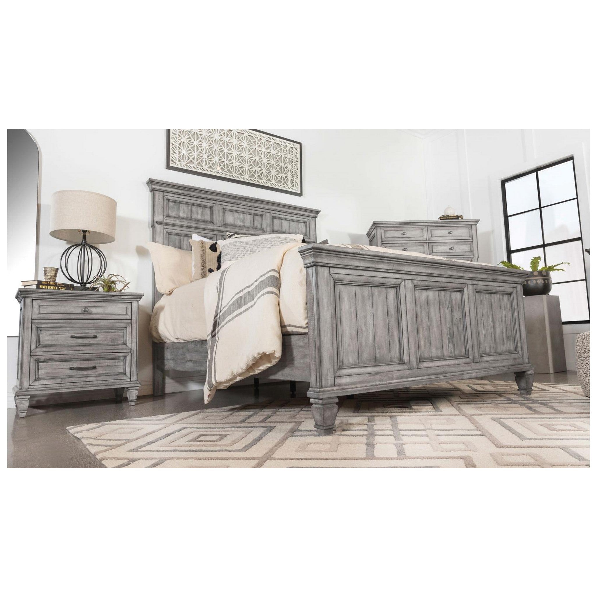 Avenue Eastern King Panel Bed Grey 224031KE