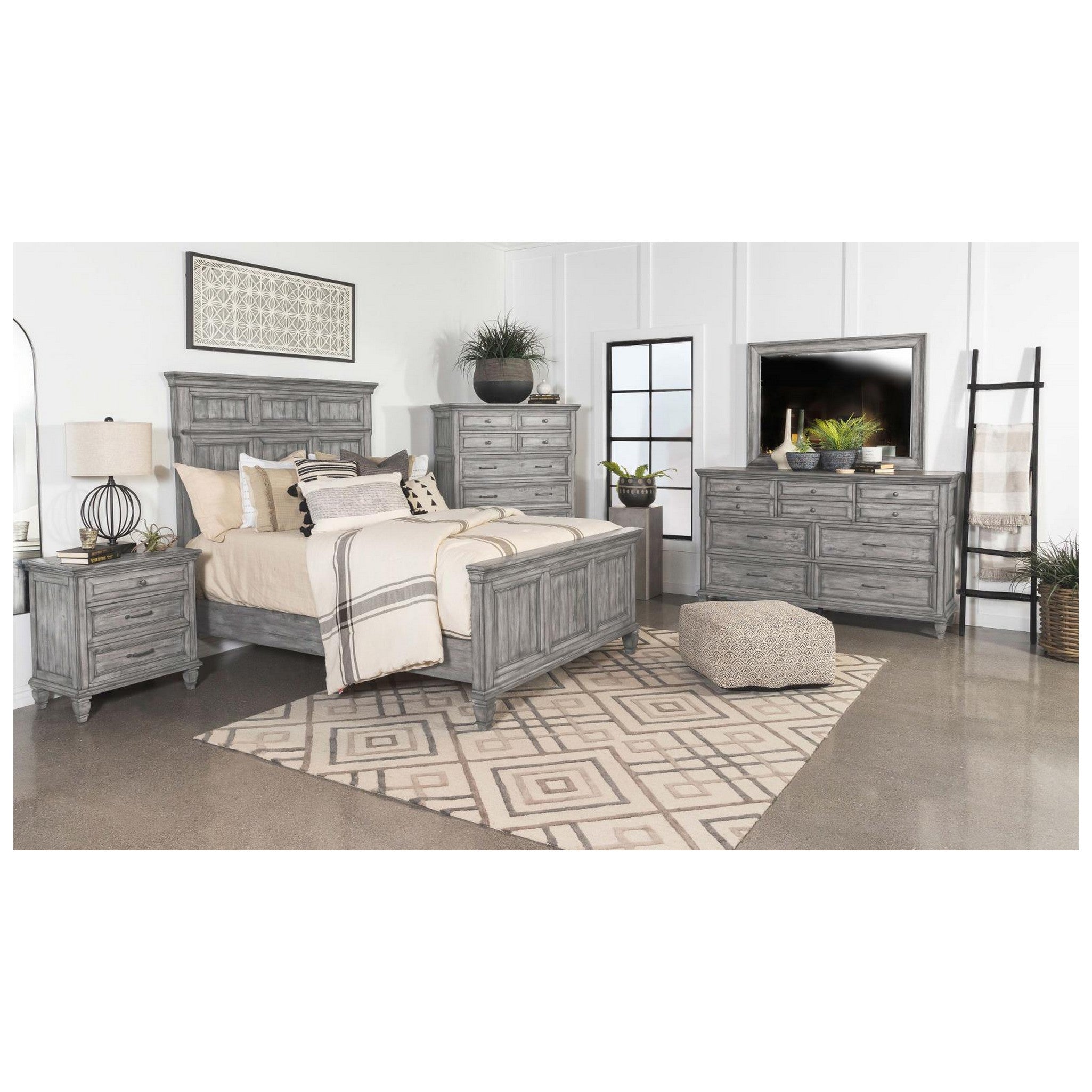 Avenue Eastern King Panel Bed Grey 224031KE