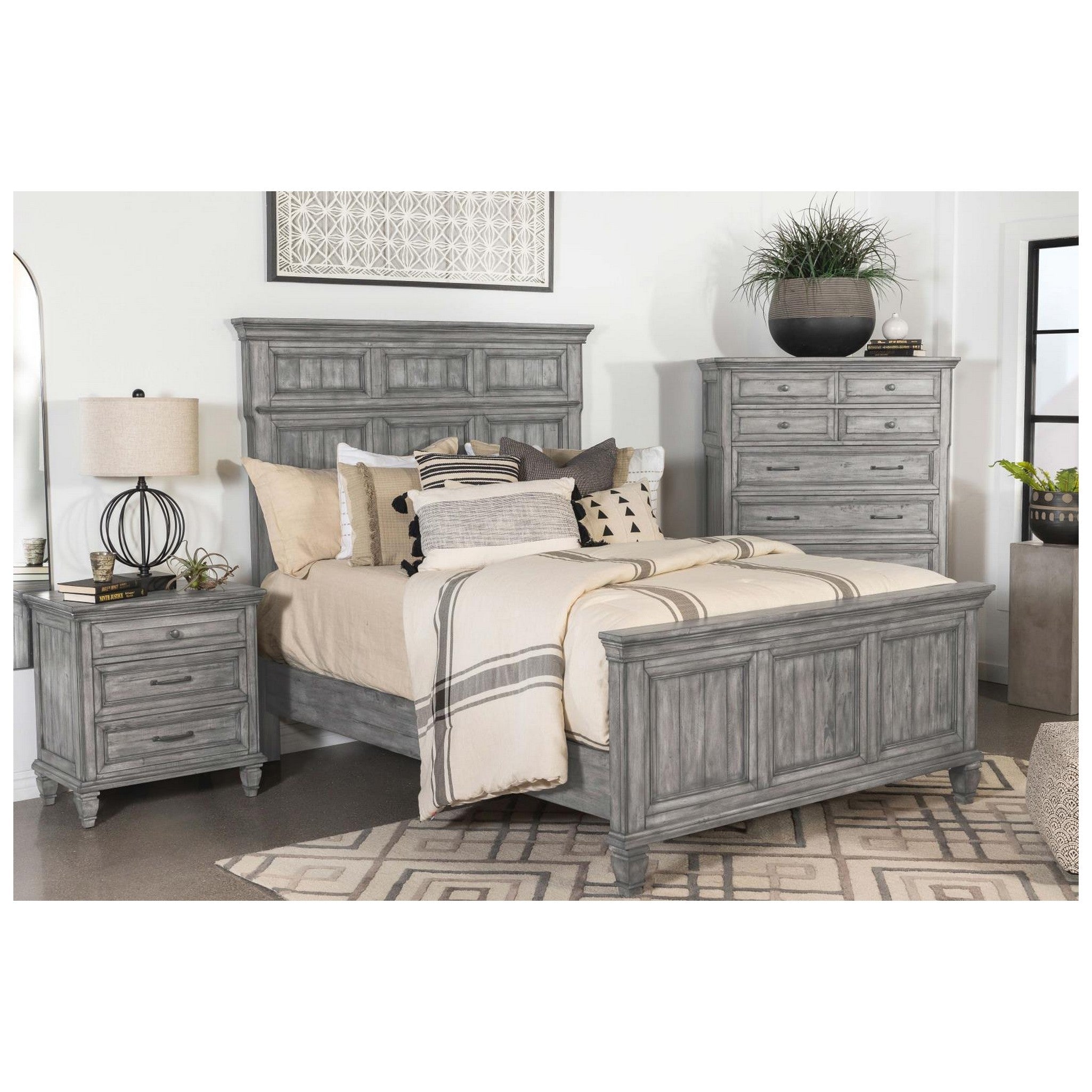 Avenue California King Panel Bed Grey 224031KW