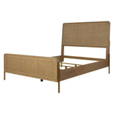 Arini Upholstered Eastern King Panel Bed Sand Wash and Natural Cane 224300KE