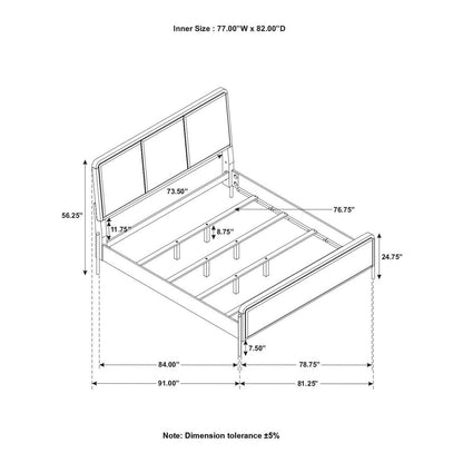 Arini Upholstered Eastern King Panel Bed Sand Wash and Grey 224301KE