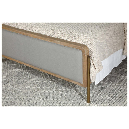 Arini Upholstered Eastern King Panel Bed Sand Wash and Grey 224301KE