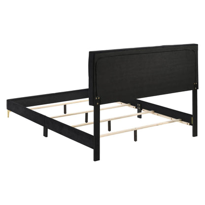 Kendall Tufted Panel California King Bed Black and Gold 224451KW